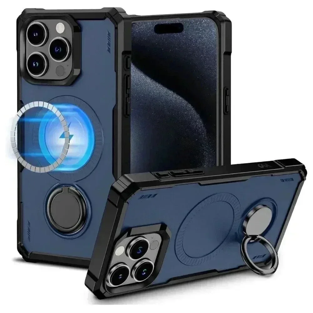 Ring Stand Case for iPhone 15 Pro 6.1” Magnetic Charging Rotatable Kickstand